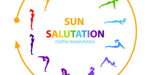 sun salutation yoga asana vector 20551894