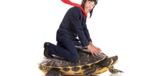 businessman riding turtle isolated white 260nw 1710705124